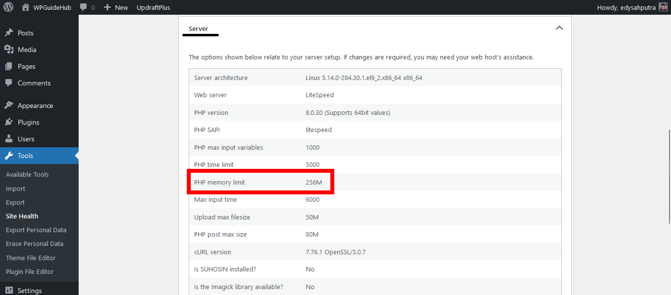 Increase Memory Limit WordPress