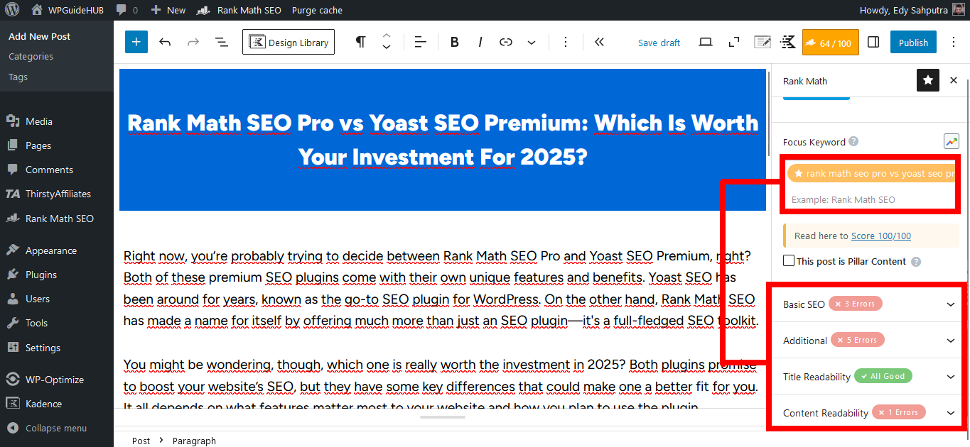 rank math seo pro vs yoast seo premium